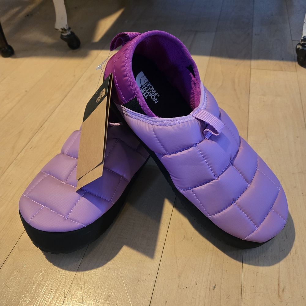 The North Face Purple Puffer Slippers